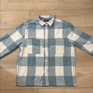 AOS Checkered Blue and Cream Shirt Jacket
